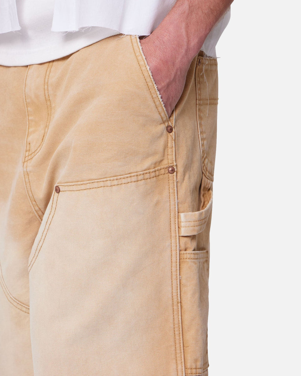 MNML Ultra Baggy Carpenter Shorts Washed Tan