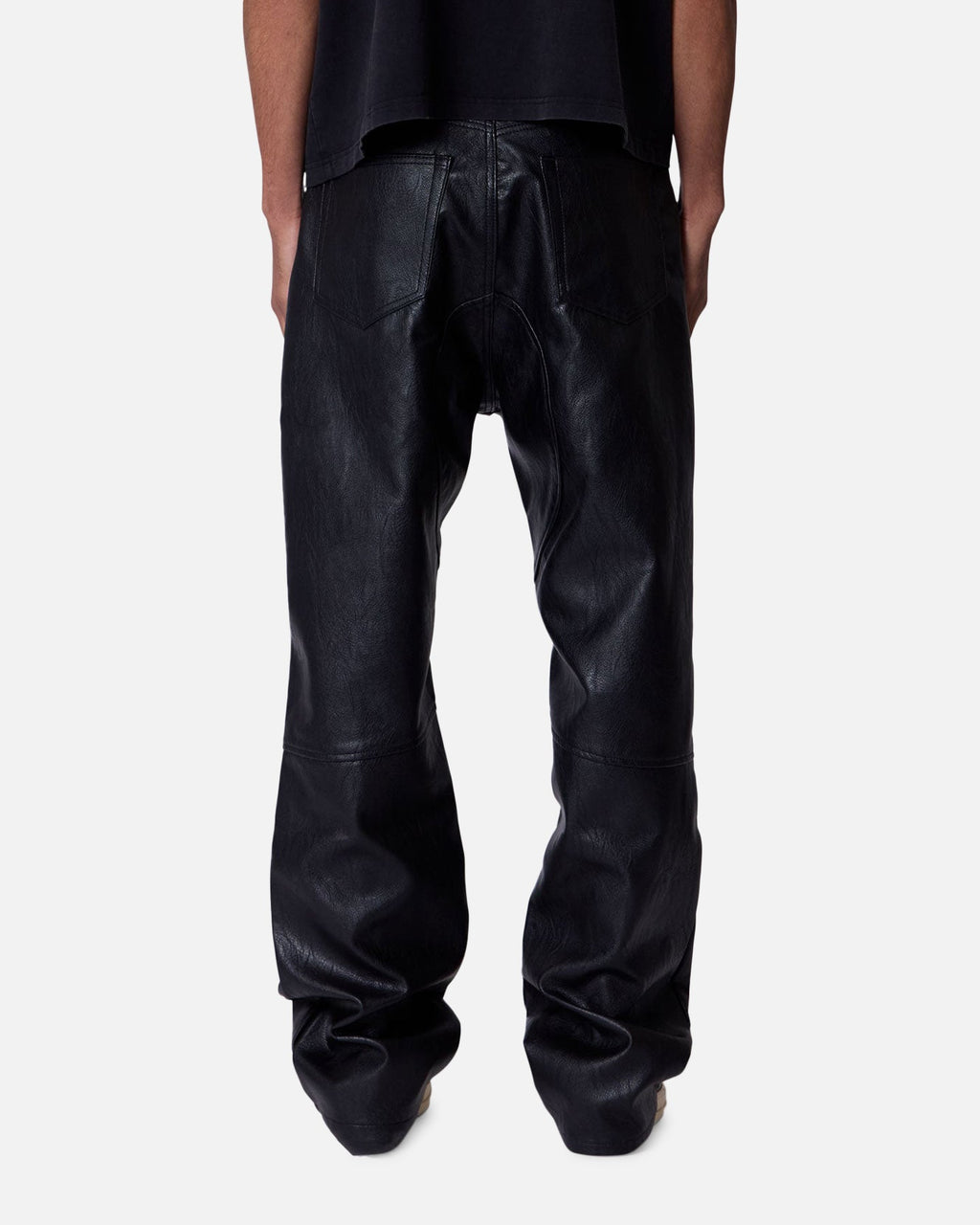 MNML Ultra Baggy Vegan Leather Pants Black