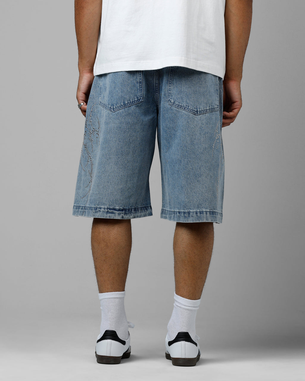 Loiter Goth Clique Jorts Blue Denim