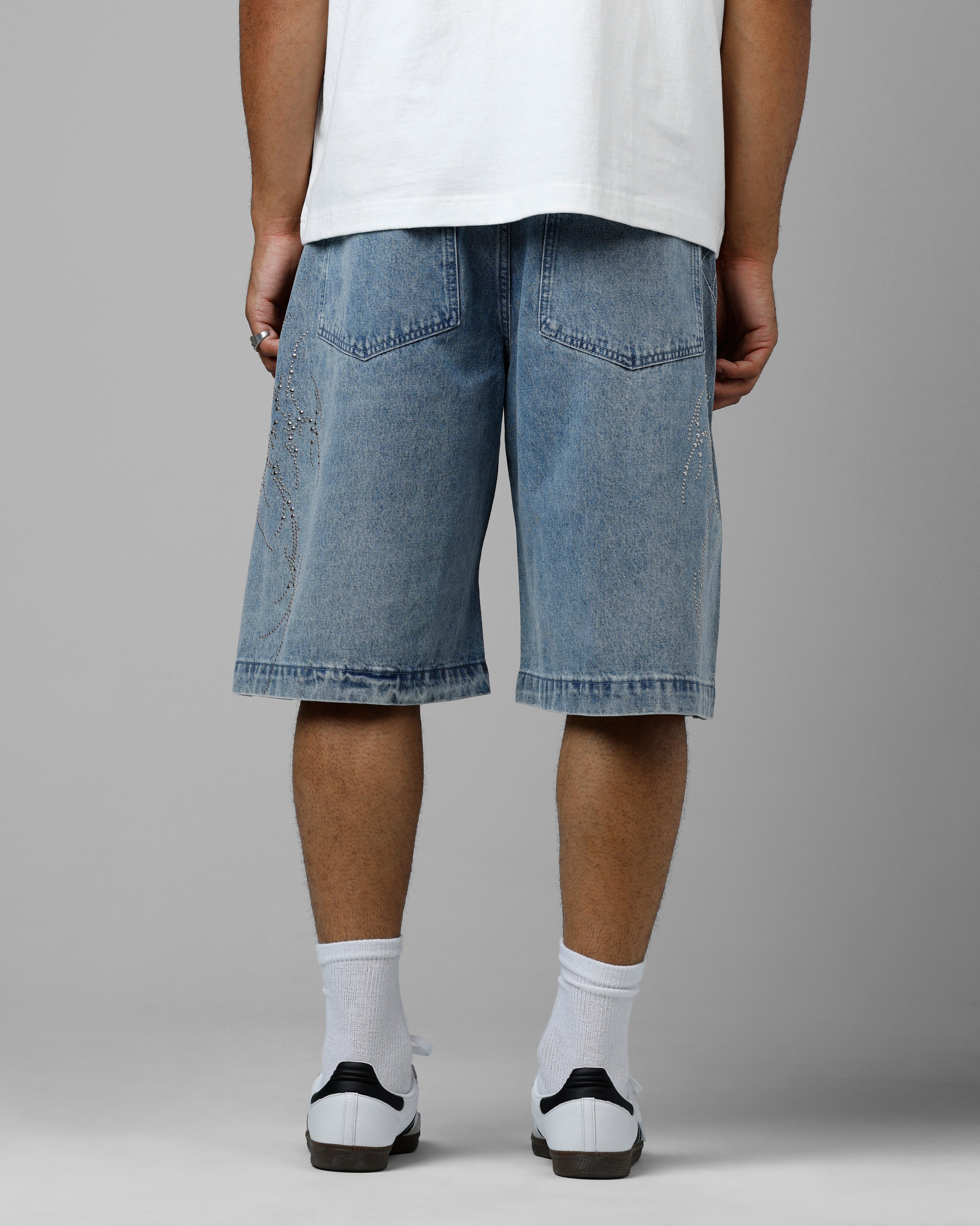 Loiter Goth Clique Jorts Blue Denim