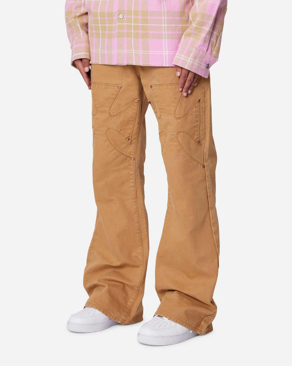 MNML Bootcut Iron Cross Jeans Tan