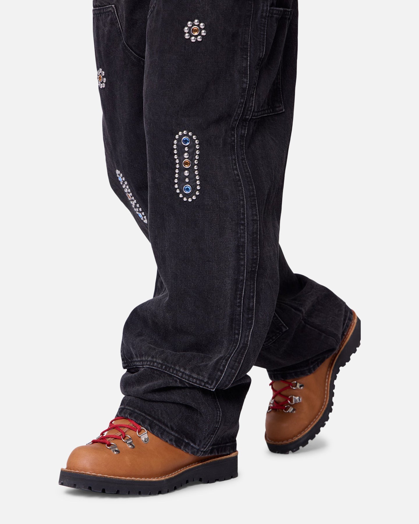 MNML Ultra Baggy Western Jewel Jeans Washed Black