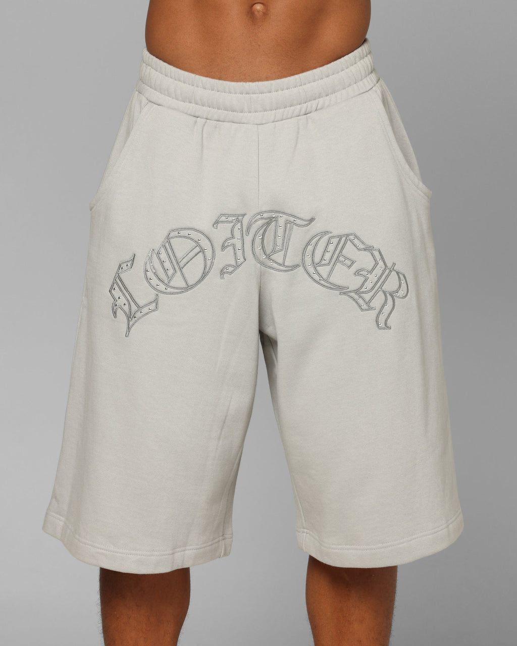 Loiter Destruct Sweat Shorts Grey