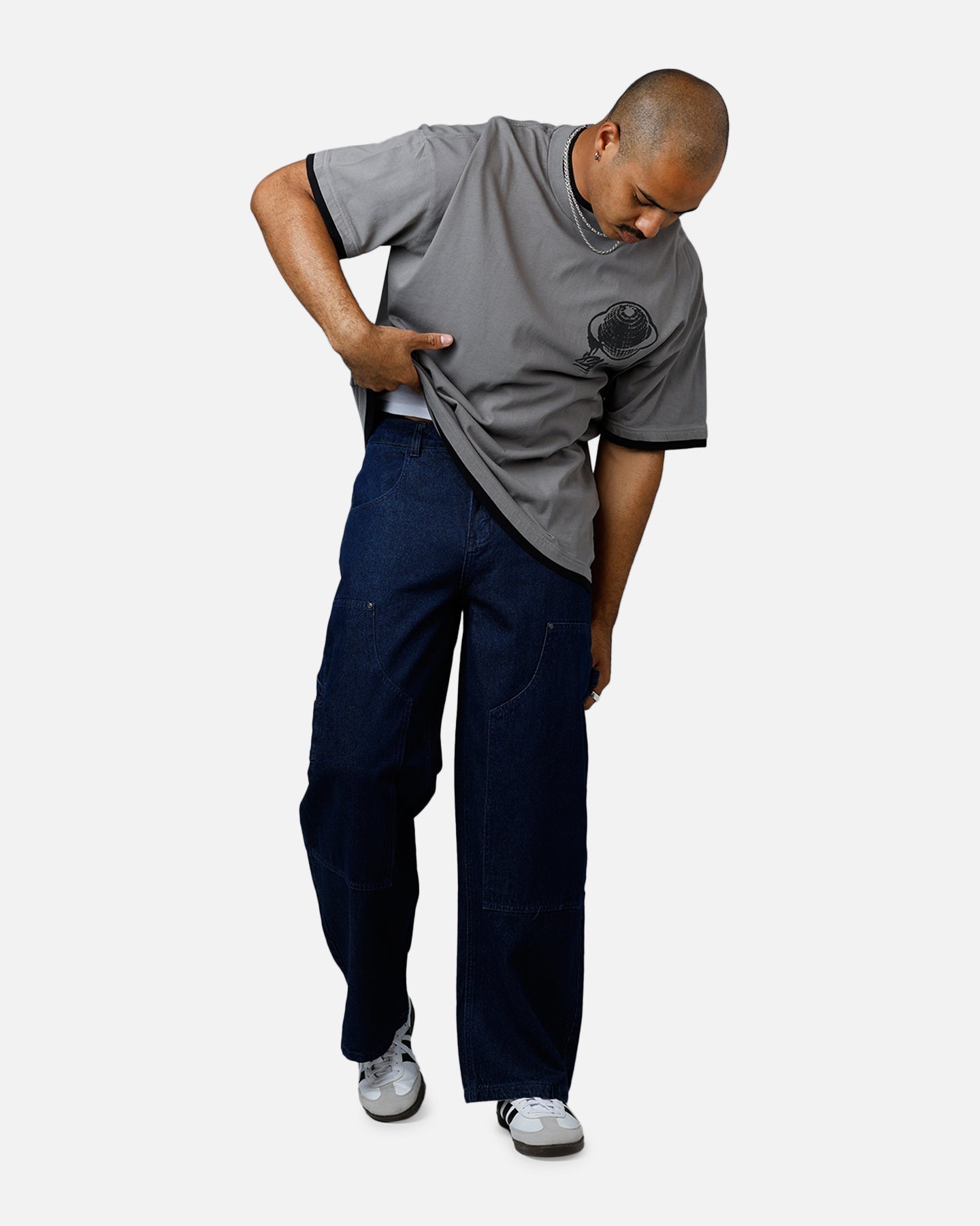 Carre Baggy Work Jeans Dark Washed Indigo