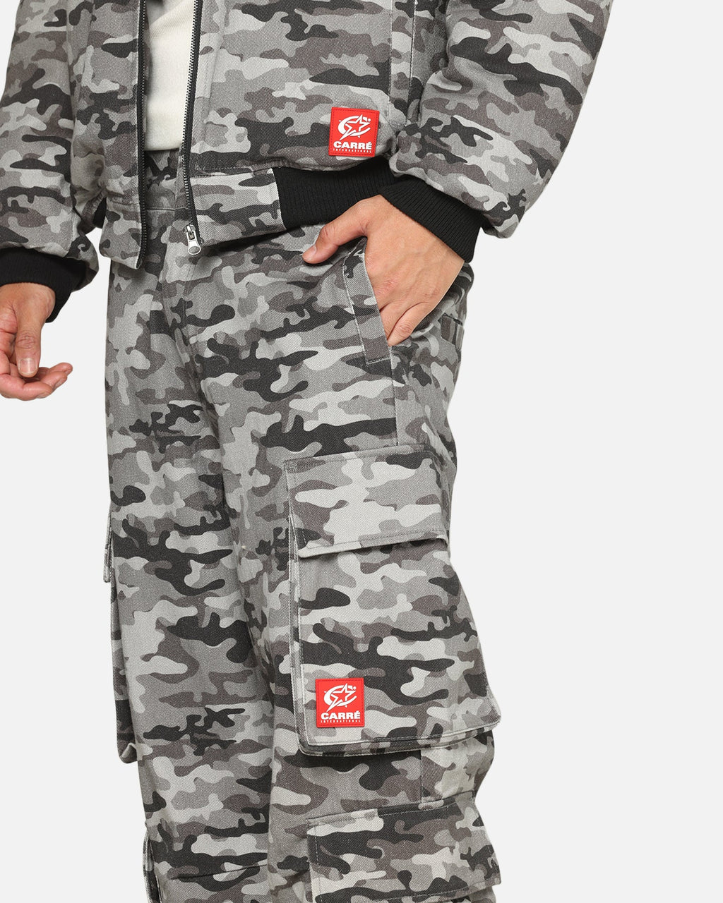Carre Camo Baggy Pants Black Camo