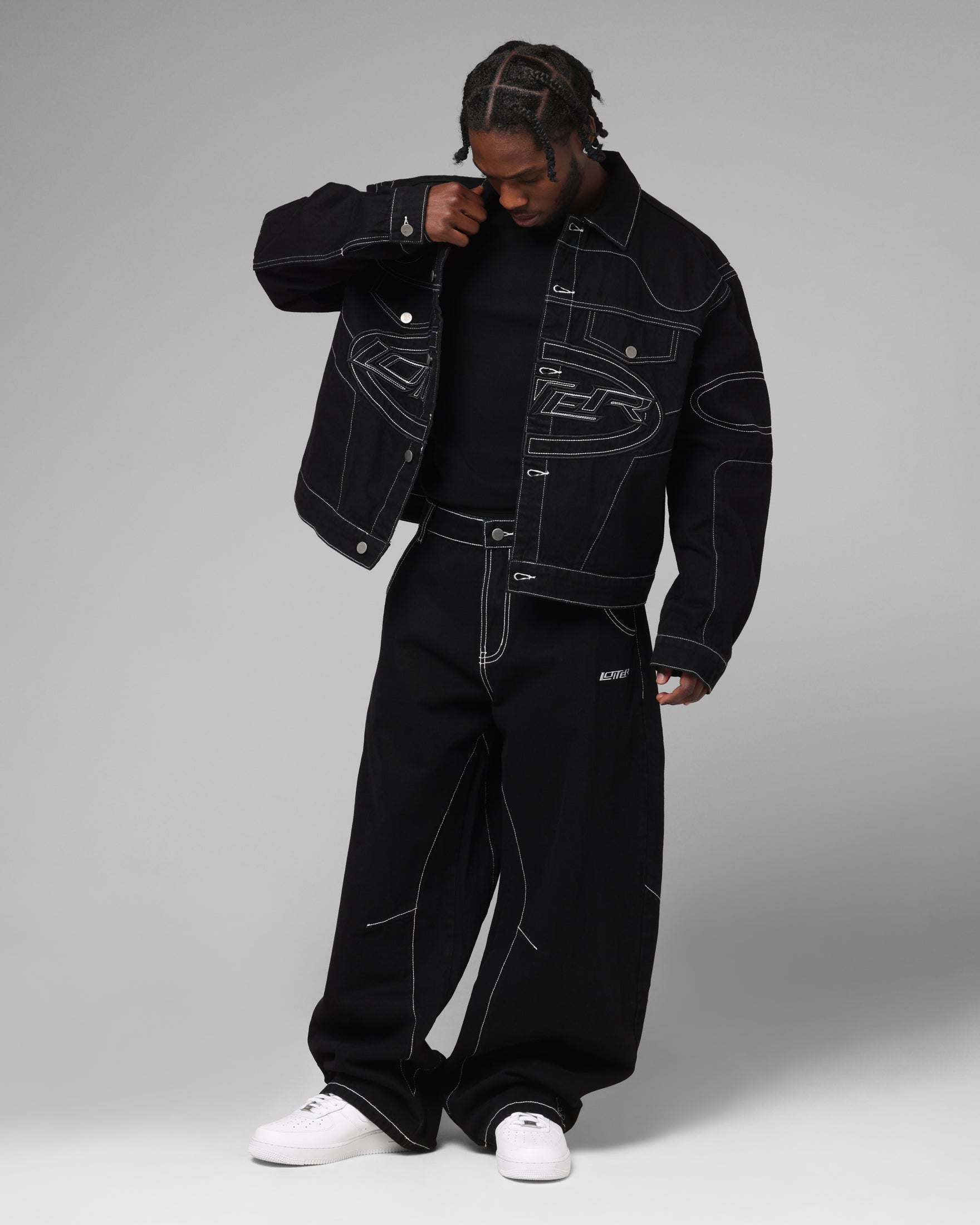 Loiter Biker Raver Jeans Black