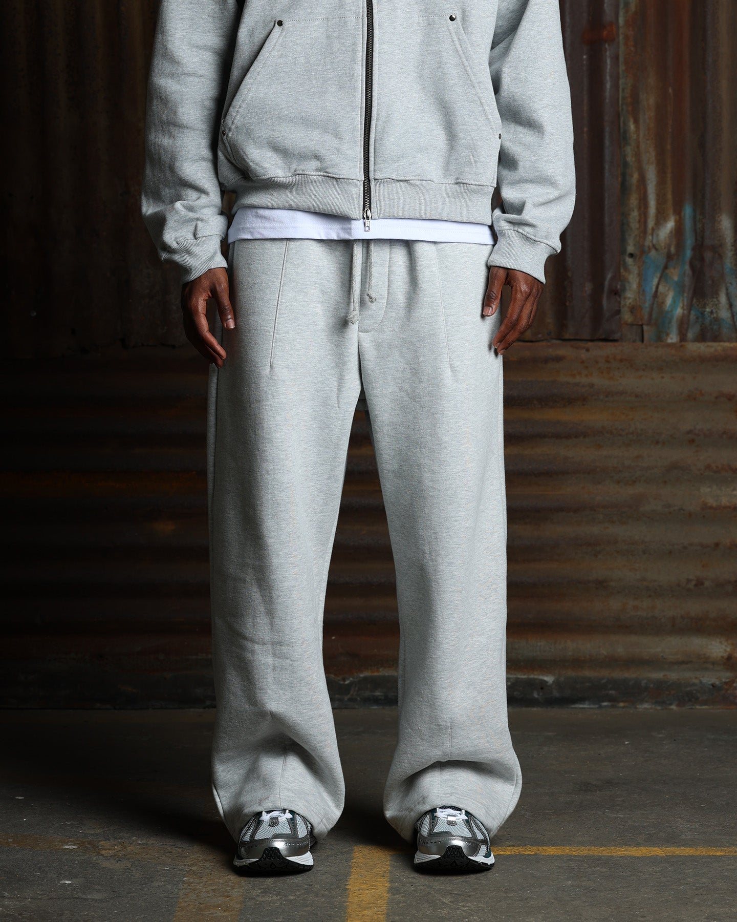 American Thrift Wide Leg Pants Grey Heather