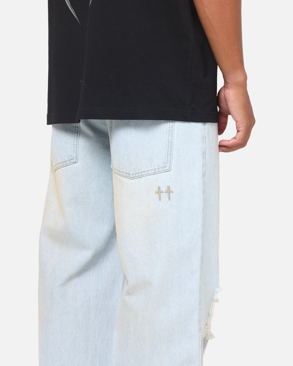 Saint Morta Amplus Distressed Jeans Light Dirty Denim