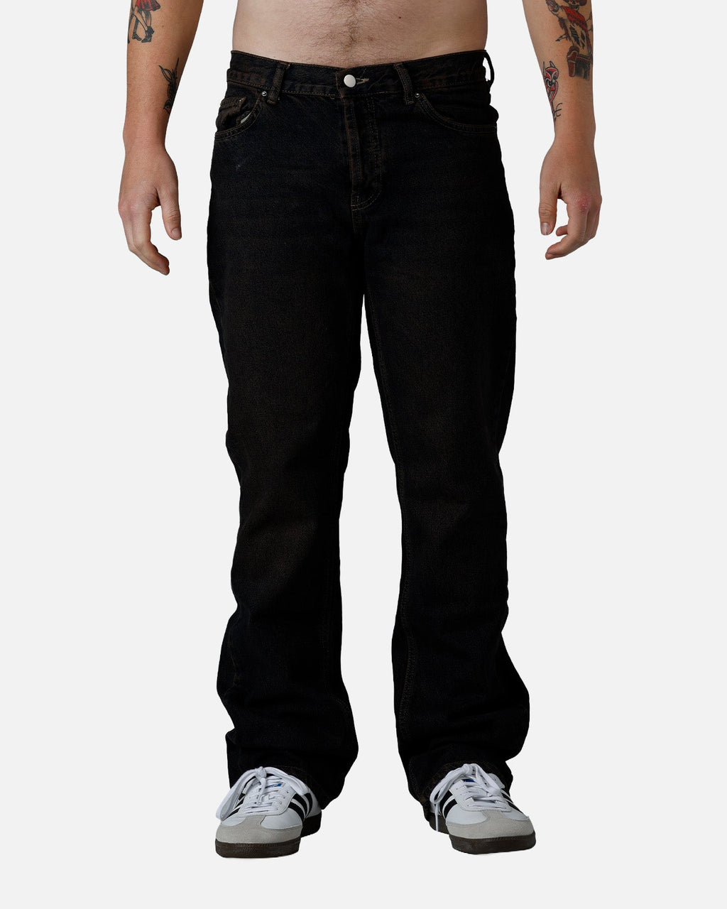 MNML Bootcut Denim Jeans Washed Brown