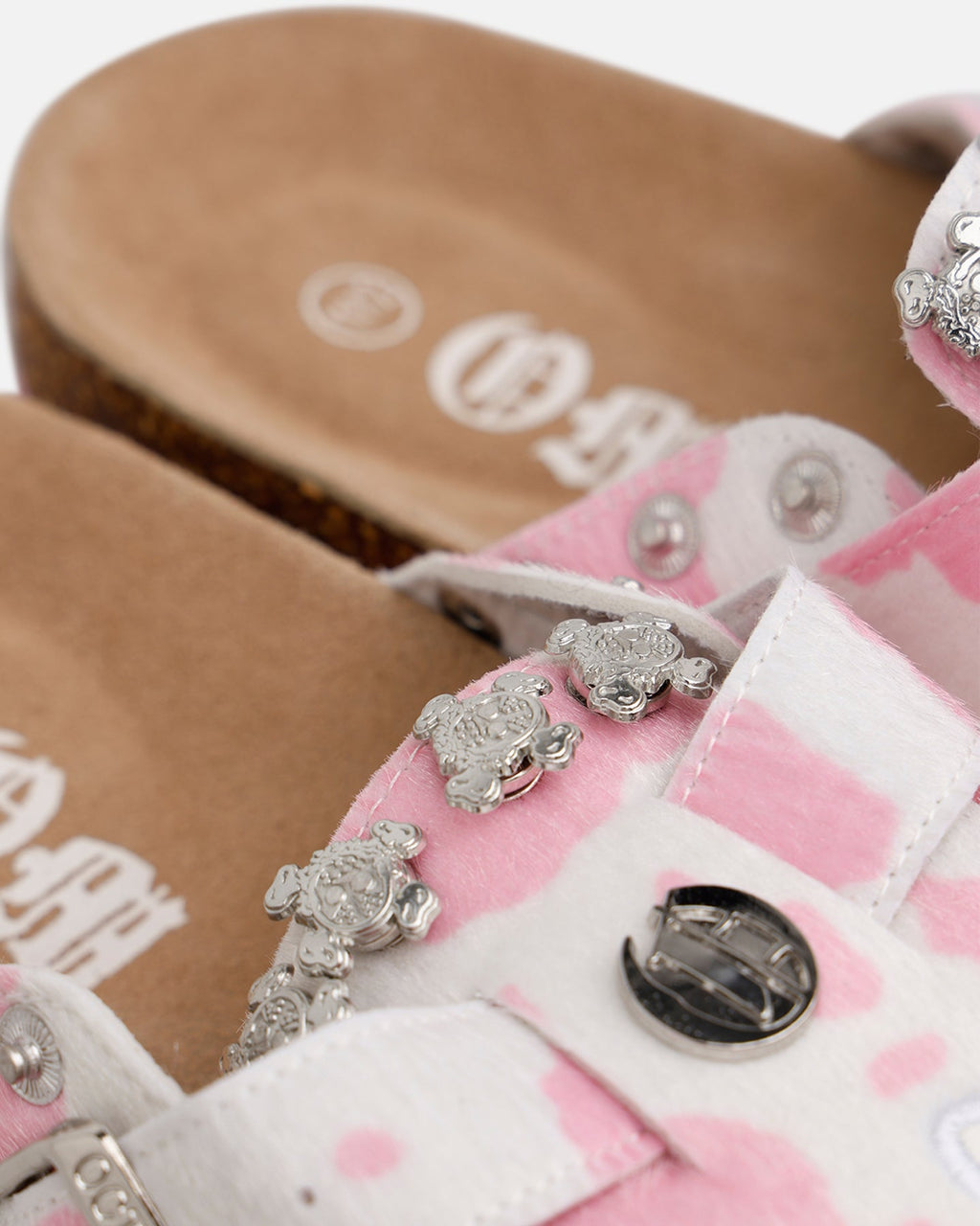Octavious Marks Cow Fur Clogs Pink